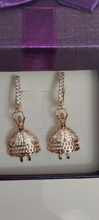 Kolczyki baletnice Różowe złoto 585 WYPRZEDAŻ!!