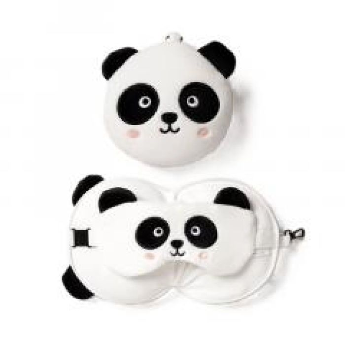 Poduszka podróżna i maska na oczy Panda