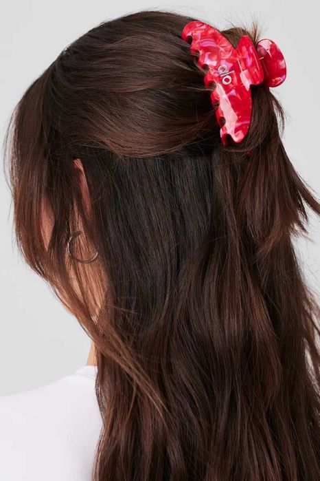 Затискач для волосся Alo Yoga 90's Claw Clip Red Ribbon Twist