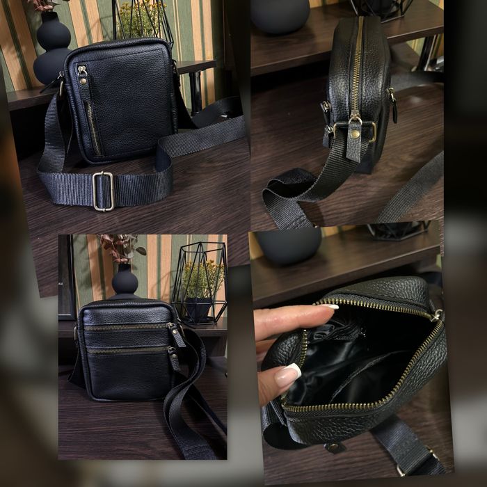 Сумка мужская из натуральной кожи . Барсетка из телячьей кожи Флотар .