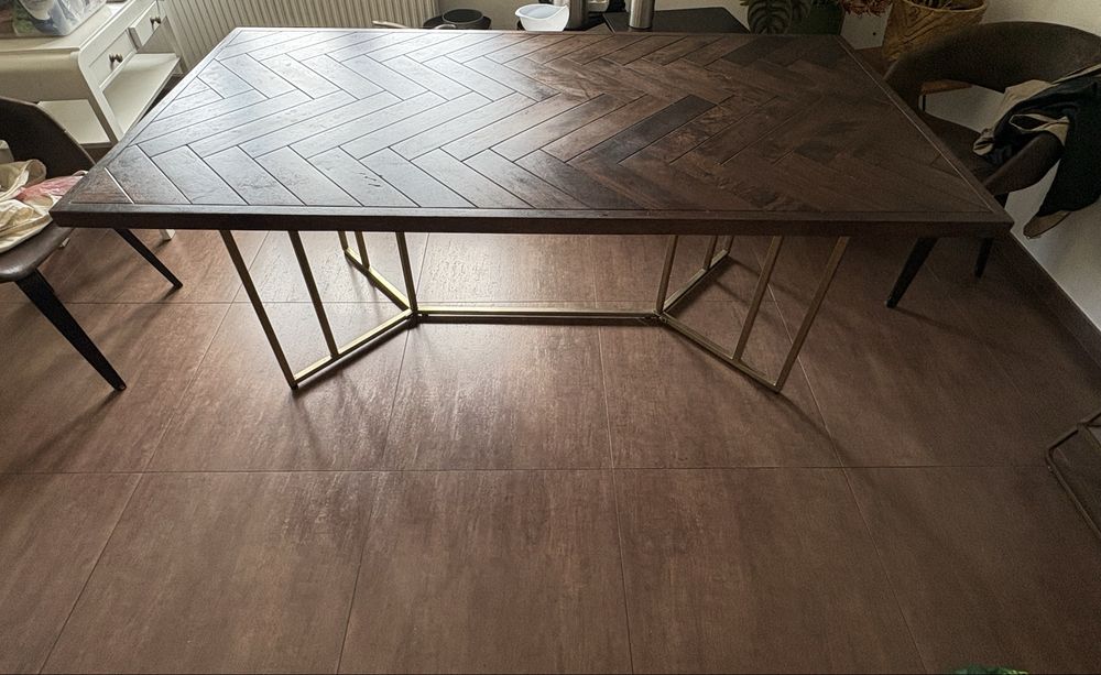 Stół drewno mango zloty Westwing 180x90