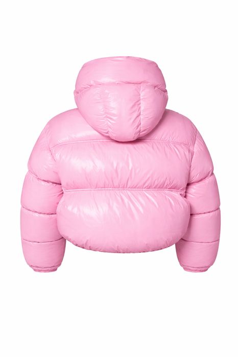 Пуховик рожевий лаковий