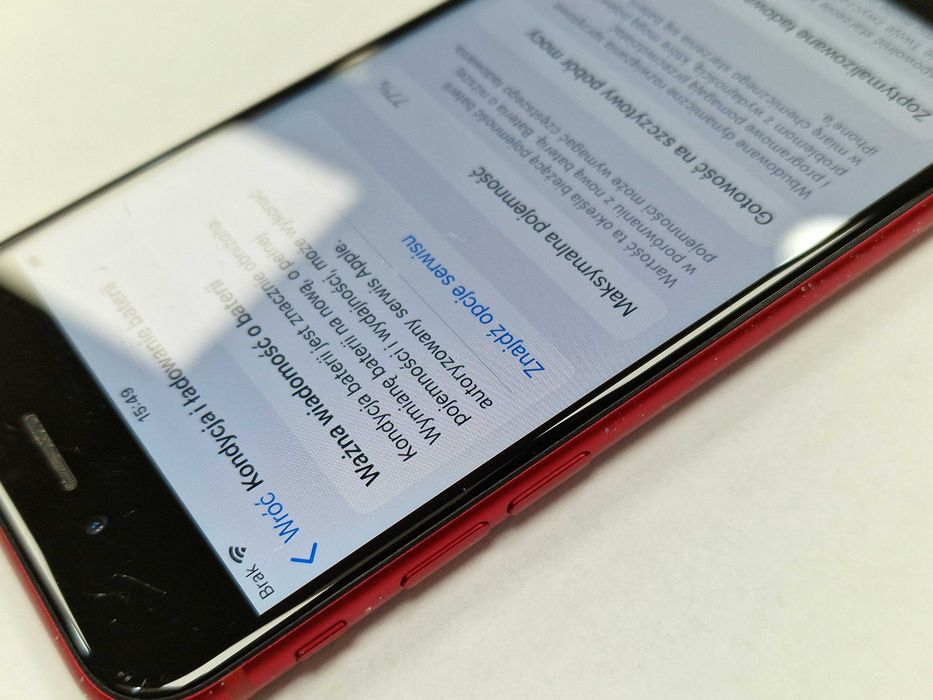 Iphone SE 2022/ 64GB/ Red/ 77%/ Grade C/ charczy górny głośnik