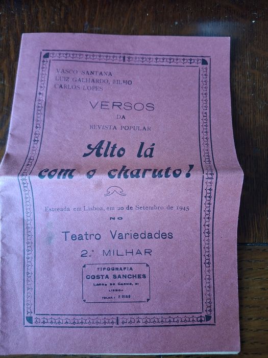 Teatro revista variedades versos alto la com charuto