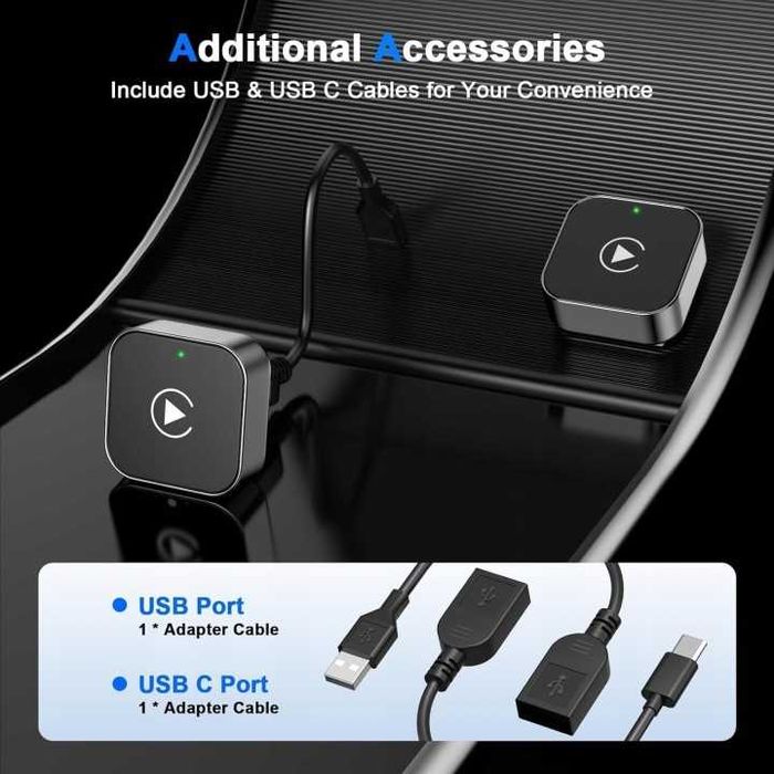 Bezprzewodowy adapter CarPlay, Android Auto Wireless, Obsługuje OTA #30