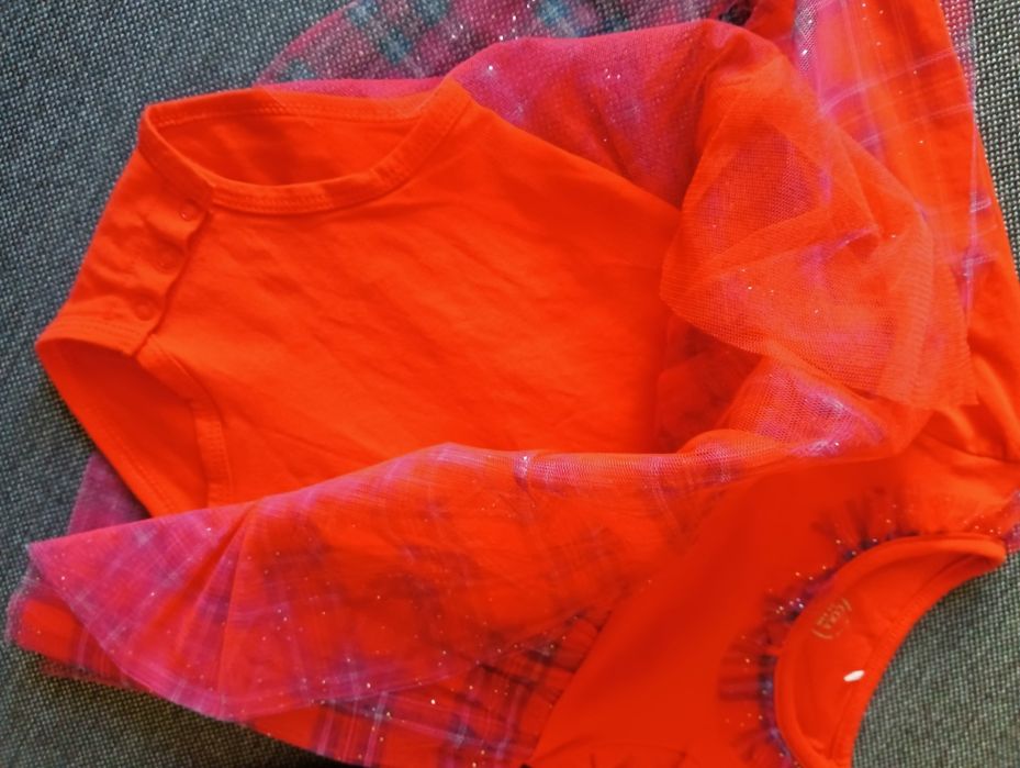 Sukienka body świąteczne czerwone 74