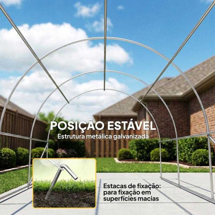 Tenda Garagem Portátil 3x5 m – Cinzenta