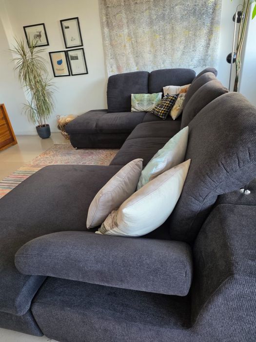 Sofá de canto com cama 5 lugares conforama BARI XXL