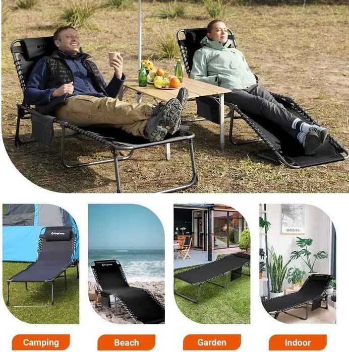 Nowy leżak ogrodowy / 2szt / leżanka / szezlong / przenośny !9392!