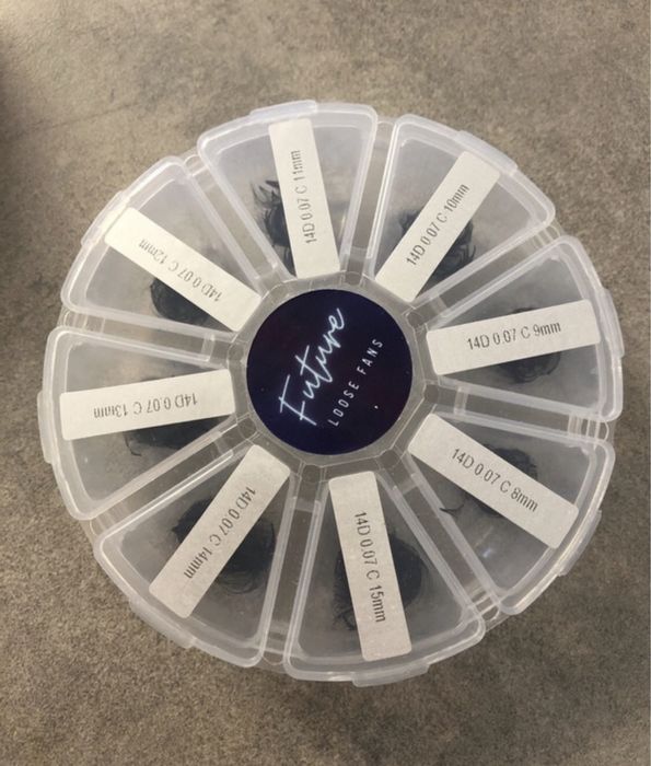 Gotowe kępki rzęs 14D 0.07 mix 8-15 skret C lub D