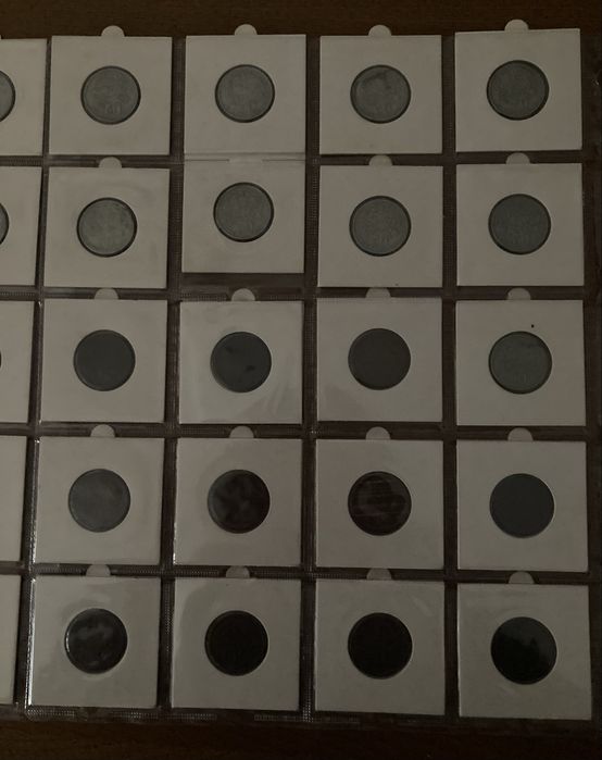Duas séries completas de 50 centavos de alpaca e bronze