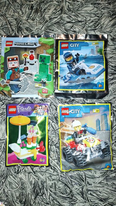 4 x Klocki LEGO friends i City oraz Minecraft