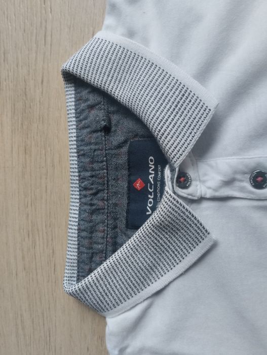 Polo T-shirt koszulka Volcano krótki rękaw biały r. S
