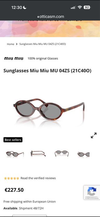 Очки Miu Miu новые оригинал