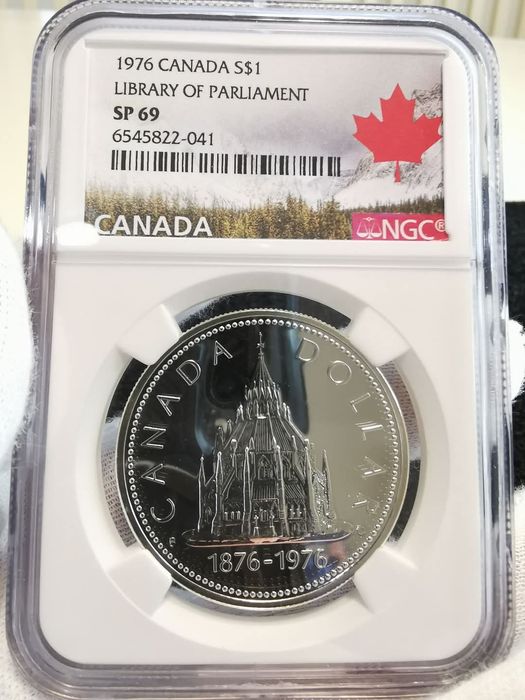 КАНАДА 1 долар 1976р. 100р. Оттавської бібліотеки. СЛАБ NGS SP69
