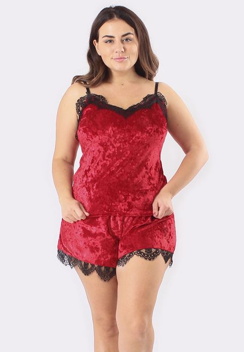 Жіноча піжама велюрова майка та шорти з мереживом 42р-60р