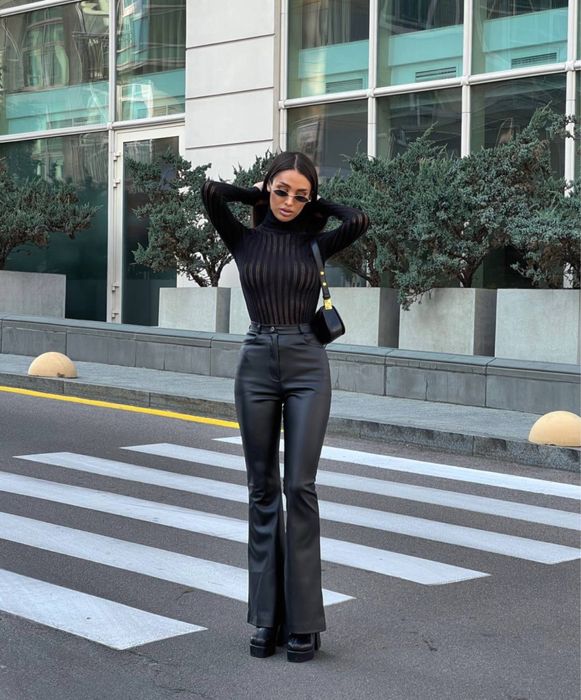 Брюки шкіряні з утепленням