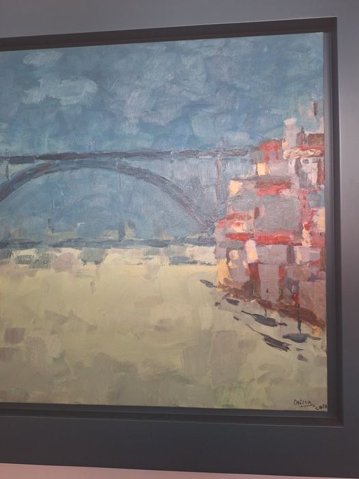 Quadro a óleo Ponte/ emoldurado