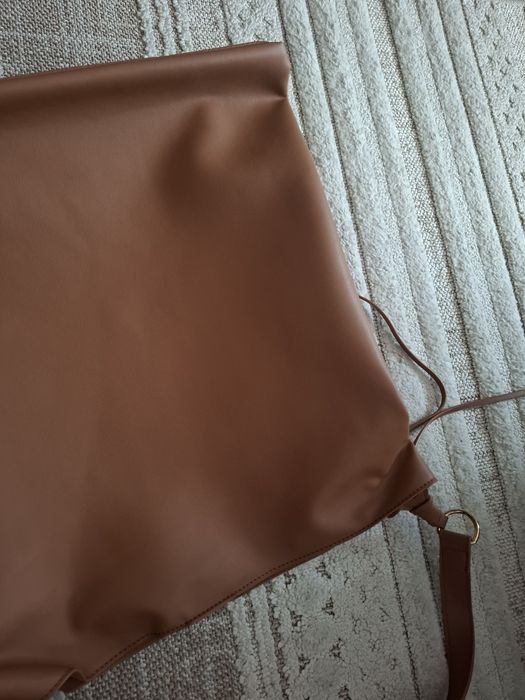 Ruda, brązowa torebka damska worek, reserved