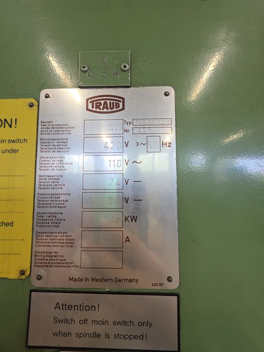 Tokarka CNC TRAUB TNS 30/42 D