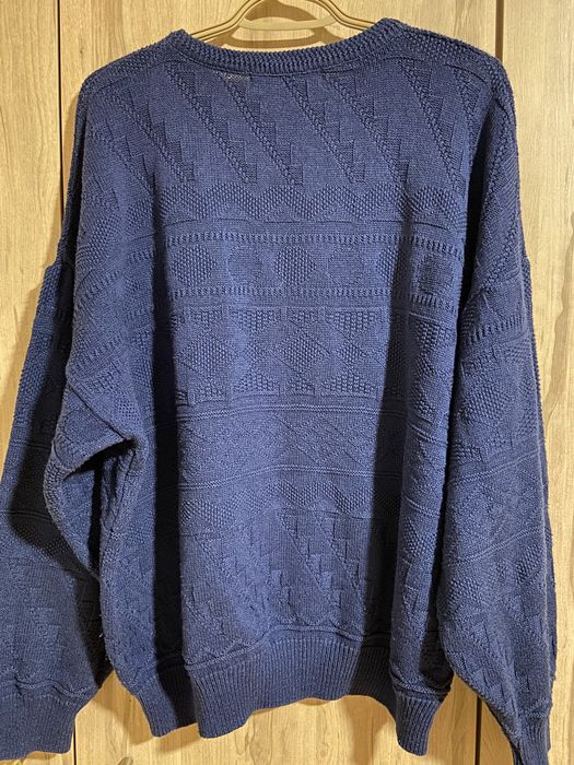 Uomo & uomo r 54 XL /XXL męski sweter niebieski crewneck Made in Italy