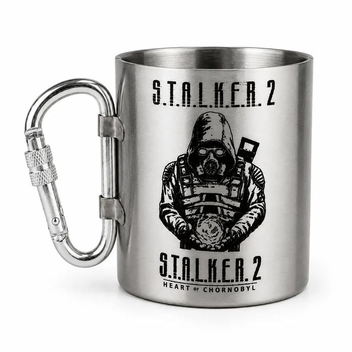 Чашка Stalker 2 металлическая с карабином 300 мл кружка Сталкер
