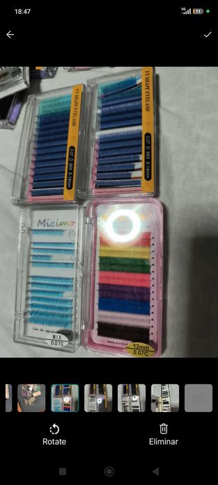 Material de extensão de pestanas e lifting