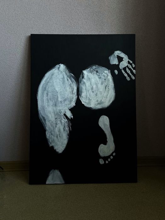 Картина на холсте отпечаток тела 50х70