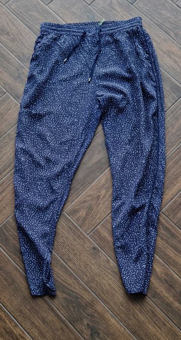 luźne wzorzyste spodnie JEDWAB jedwabne 100% silk CUSTOMMADE 38 40 M L