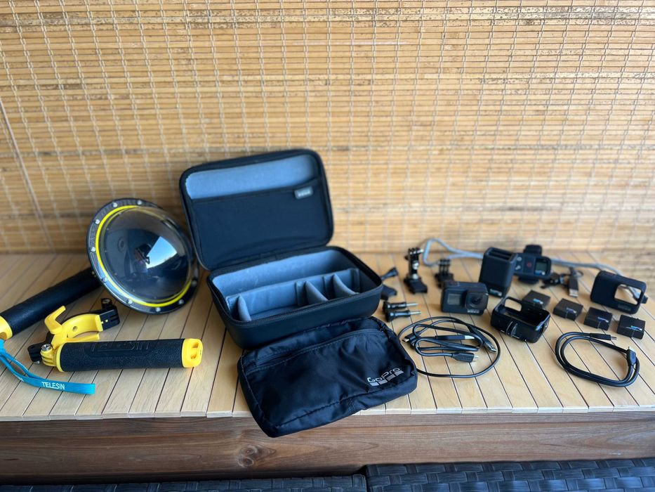 GoPro HERO7 Black + 4 akumulatory + obudowa TELESIN [duży zestaw]