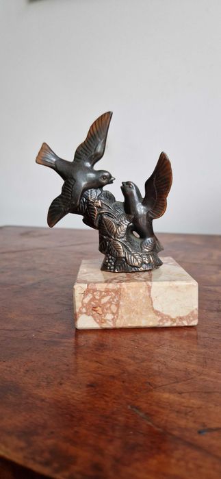 Rzeźba ptaki seceska art nouveau art deco brąz marmur antyk glamour