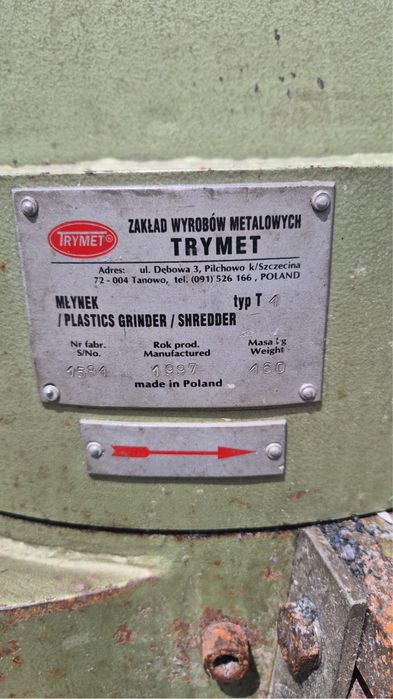 Młyn Młynek do tworzyw kabli pvc rozdrabniacz kruszarka Trymet T4 15kw