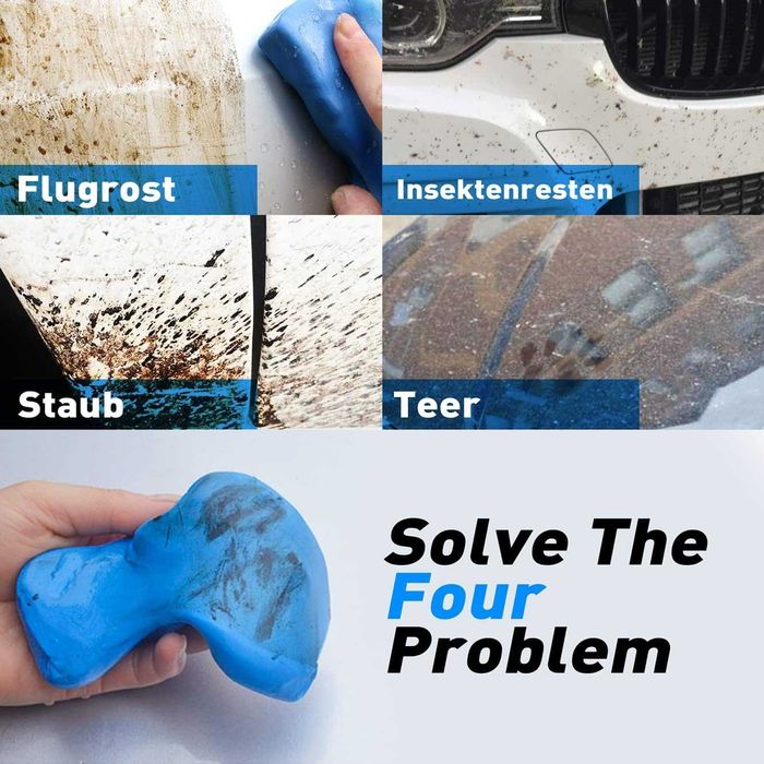 Clay Bar 540g - kit limpeza carro argilas 3 peças profissionais