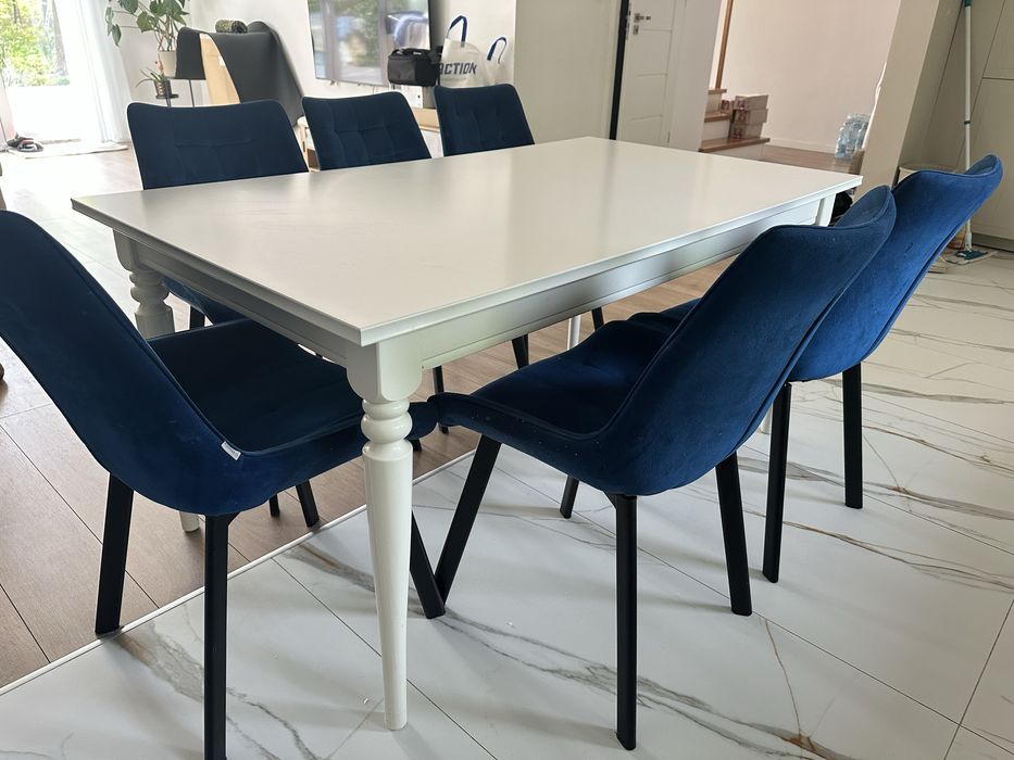 Zestaw stół rozkładany IKEA + 6 krzeseł Homla (Stan bardzo dobry)