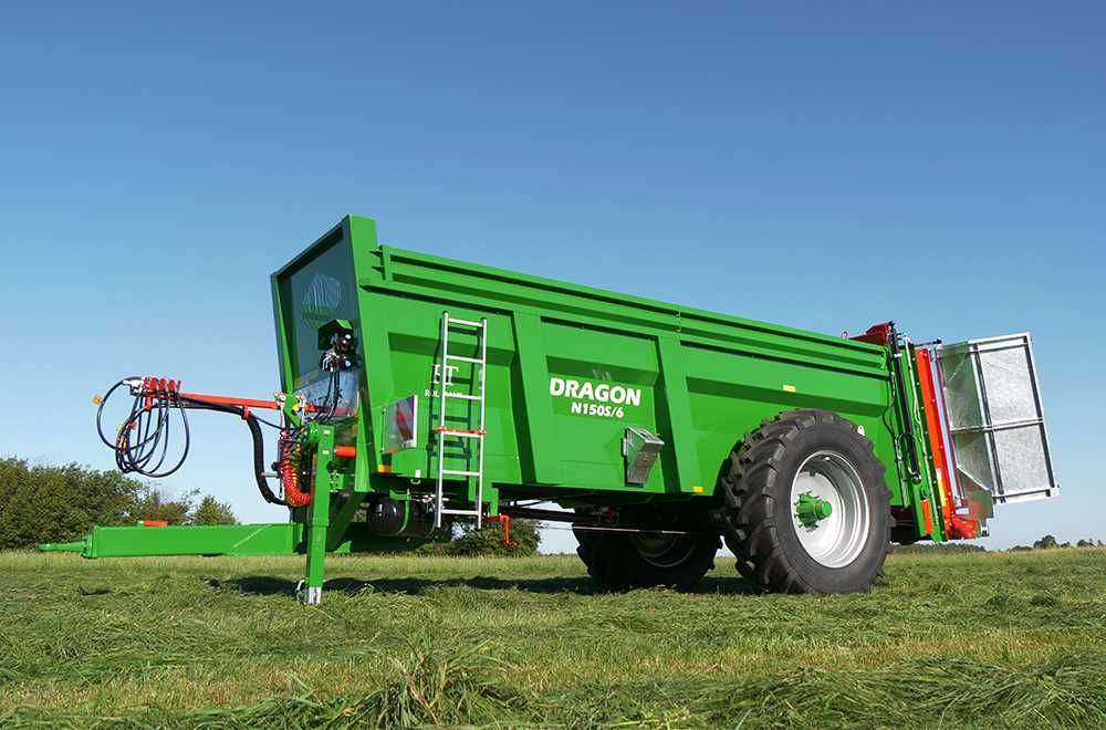 Rozrzutnik obornika N150S/6 DRAGON 14 ton z dyszlem hydraulicznym!