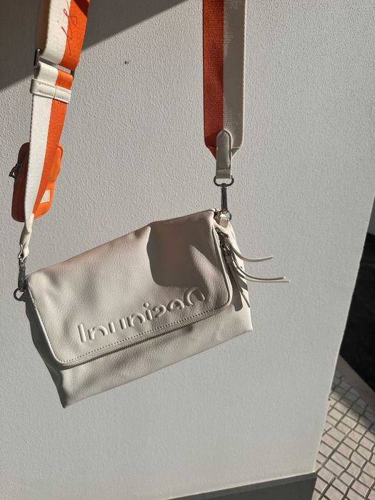 Mala Desigual branca + laranja