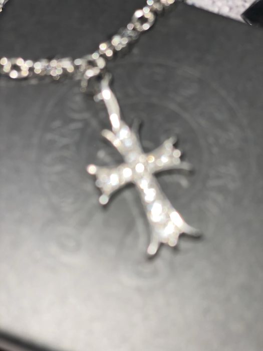 Кулон Chrome Hearts / Підвіска Хром Хартс хрест срібний з камінням