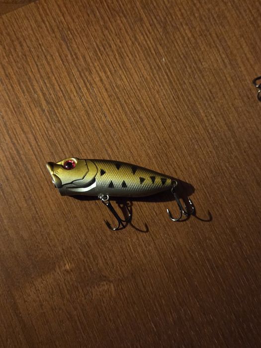 Conjunto 5 Iscas de Pesca Popper com Rattling (Novas)