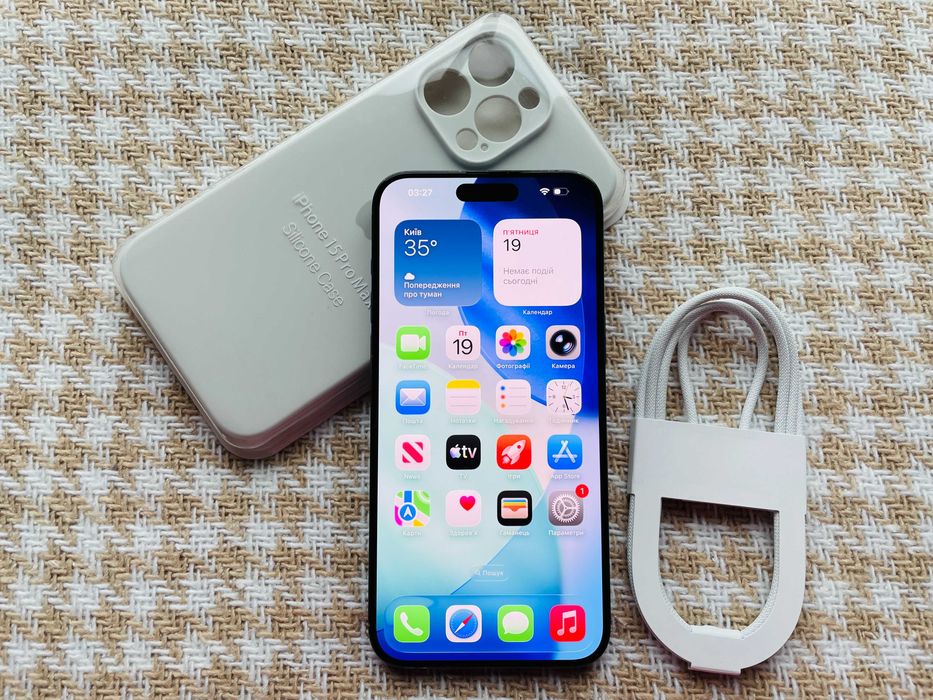 IPHONE 15 PRO MAX 256Gb Акб 98% Blue Titanium NEVERLOCK ( 76327)