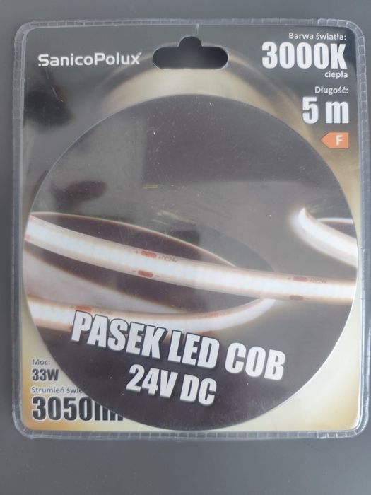 Taśma led Pasek LED COB 24V DC barwa ciepła
