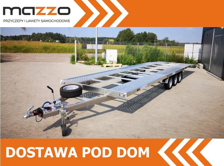 MAZZO Laweta aluminiowa 850 x 204cm DMC 3500kg BARDZO LEKKA na 2 auta  DMC 3500kg! CAŁA ALUMINIOWA! Bardzo lekka laweta trzyosiowa!