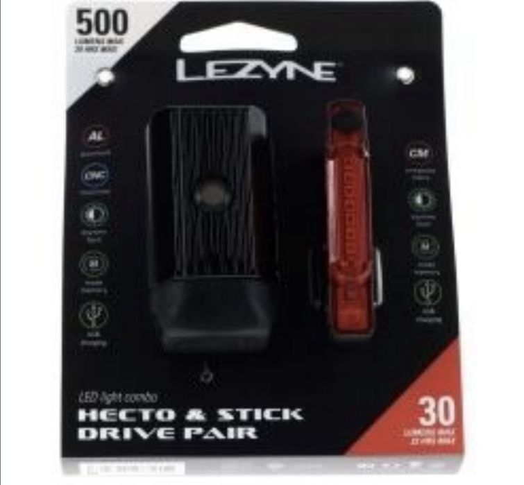 Комплект велосипедного світла Lezyne Hecto 500 XL / Stick Pair