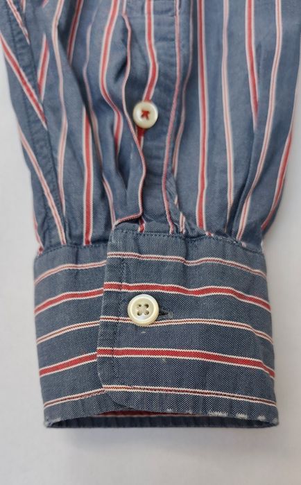 Koszula Męska Tommy Hilfiger Paski Niebiesko-Czerwone Rozmiar L