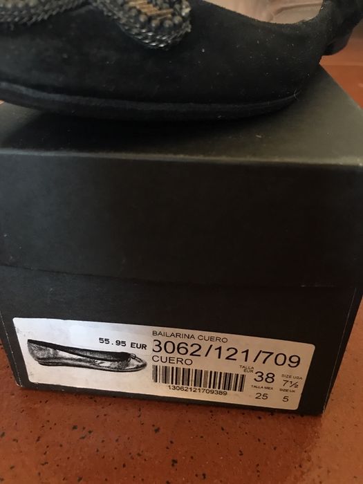 Sabrinas pretas em camurça Massimo Dutti