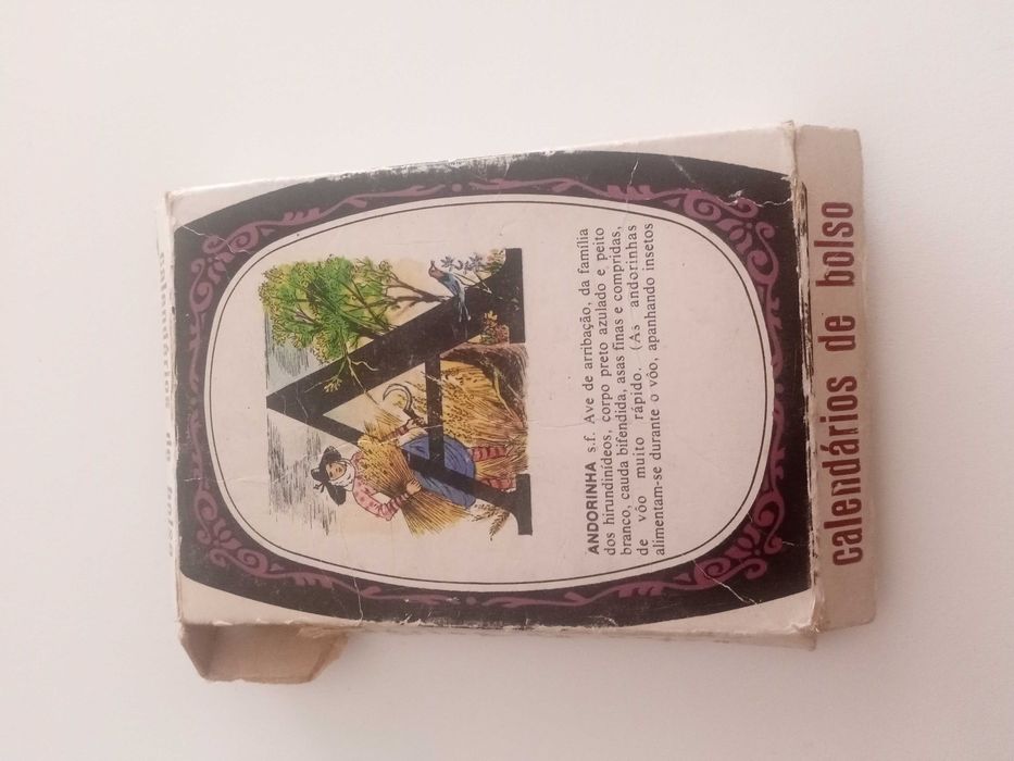 Conjunto de calendários de bolso alfabeto 1985/1986