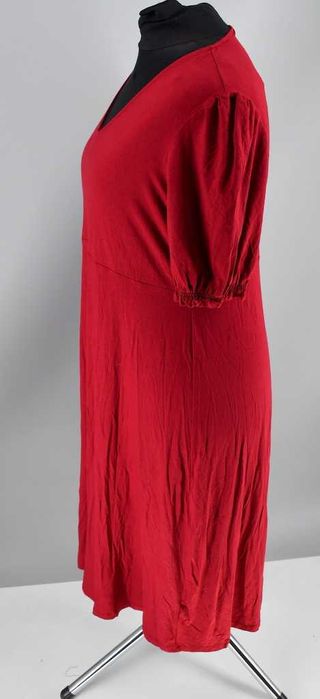 Bordowa sukienka midi Marks & Spencer – rozmiar 46