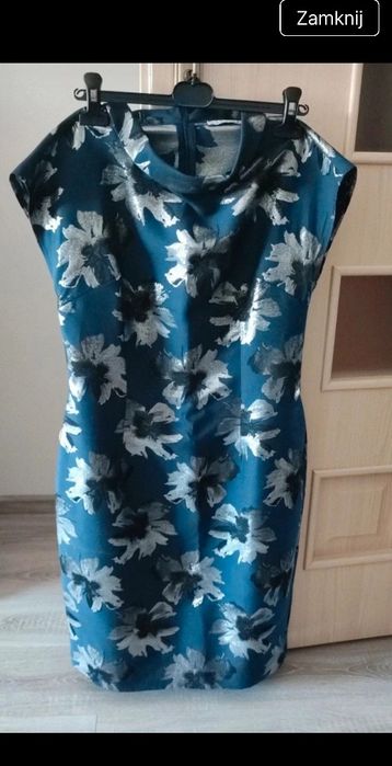 Sukienka niebiesko srebrna