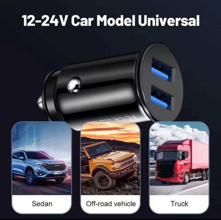 Mała Ładowarka Samochodowa USB pod gniazdo zapalniczki