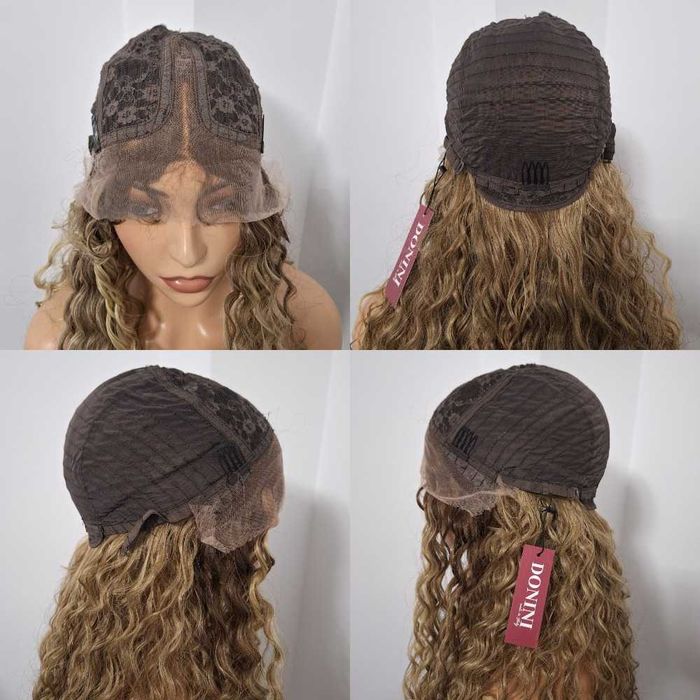Długa Kręcona Peruka Ombre Z Koronką Z Przodu Lace Front Wig