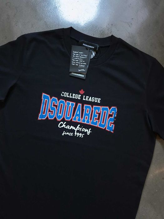 Dsquared2 Czarny Bawełna 100% T-shirt Koszulka M XXL 3XL Męski